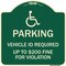 Signmission Parking Vehicle Id Required Up to $200 Fine for Violation Heavy-Gauge Alum, 18" x 18", G-1818-23350 A-DES-G-1818-23350 - alternate 1